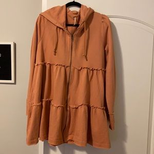 Free people tiered trapeze zip-up